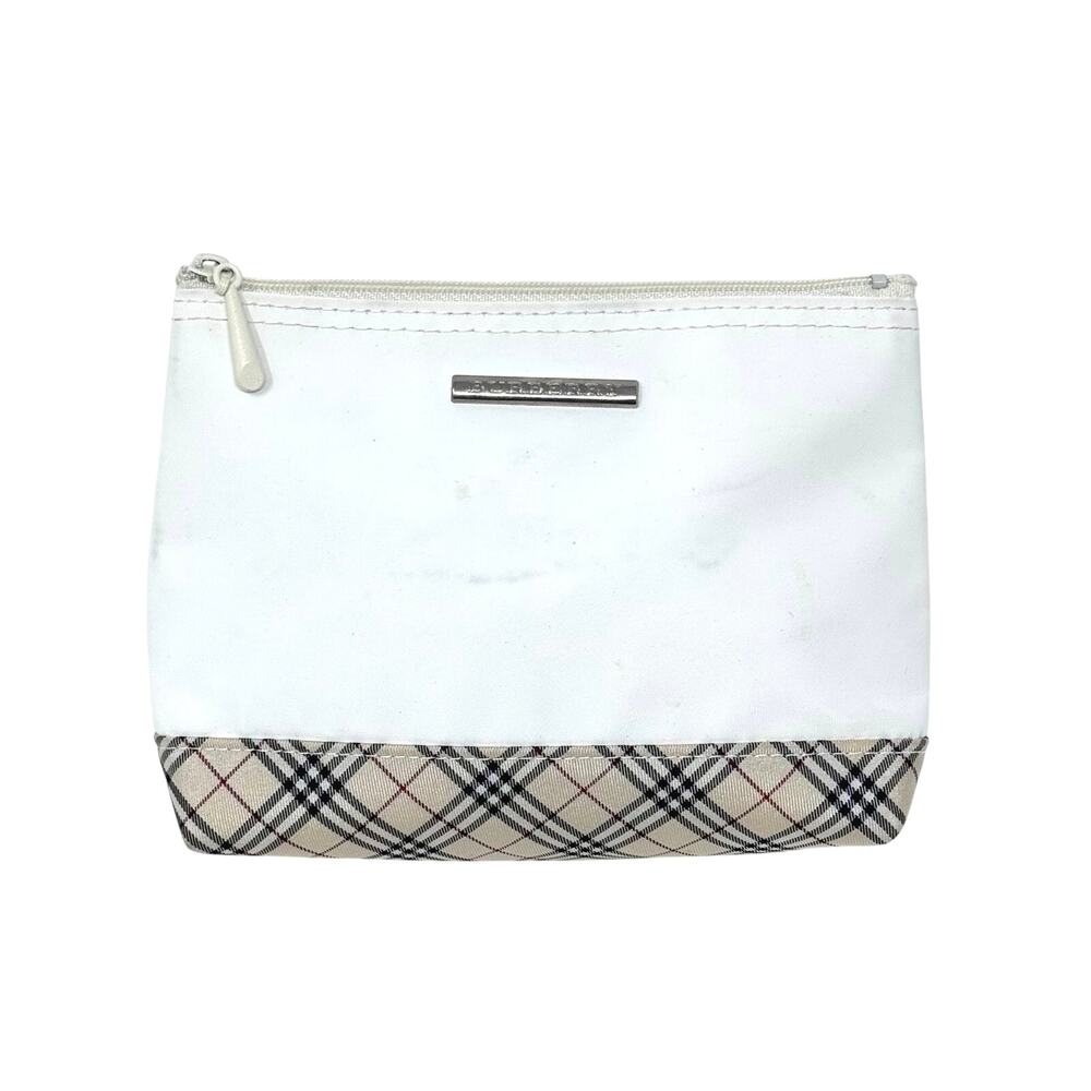 Burberry White Zipper Pouch